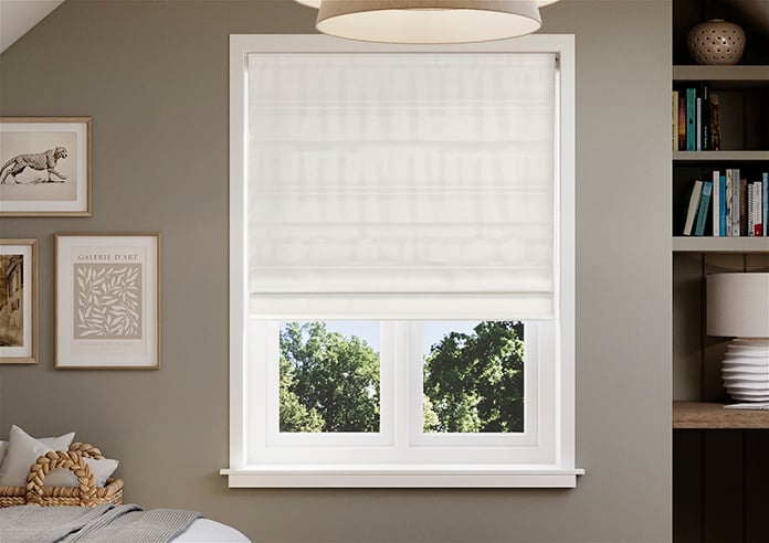 Lucerne Faux Silk, Arctic White - Twist&Fit Roman Blind - Image 3